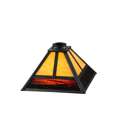 Meyda Lighting "T" Mission 13" Craftsman Brown Frame With Rootbeer & Beige Art Shade Glass