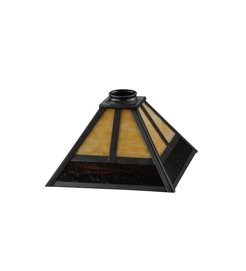 Meyda Lighting "T" Mission 13" Craftsman Brown Frame With Rootbeer & Beige Art Shade Glass