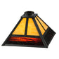Meyda Lighting "T" Mission 13" Craftsman Brown Frame With Rootbeer & Beige Art Shade Glass