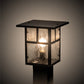 Meyda Lighting "T" Mission 13" Craftsman Brown Outdoor Deck Light With Clear Leaf Shade Glass