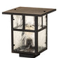 Meyda Lighting "T" Mission 13" Craftsman Brown Outdoor Deck Light With Clear Leaf Shade Glass
