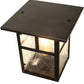 Meyda Lighting "T" Mission 13" Craftsman Brown Outdoor Deck Light With Clear Leaf Shade Glass