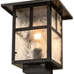 Meyda Lighting "T" Mission 13" Craftsman Brown Outdoor Deck Light With Clear Leaf Shade Glass