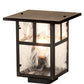 Meyda Lighting "T" Mission 13" Craftsman Brown Outdoor Deck Light With Clear Leaf Shade Glass