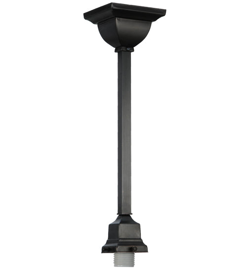 Meyda Lighting "T" Mission 13" Craftsman Brown Pendant Light With Beige and Red Shade Glass