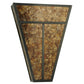 Meyda Lighting T Mission 14" 2-Light Craftsman Brown Wall Sconce Amber Mica Shade Glass