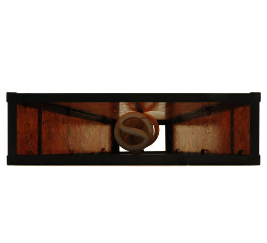 Meyda Lighting T Mission 14" 2-Light Craftsman Brown Wall Sconce Amber Mica Shade Glass