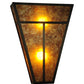 Meyda Lighting T Mission 14" 2-Light Craftsman Brown Wall Sconce Amber Mica Shade Glass