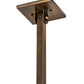 Meyda Lighting "T" Mission 14" Antique Copper Pendant Light With Beige Ripple & Amber Mica Shade Glass