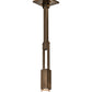 Meyda Lighting "T" Mission 14" Antique Copper Pendant Light With Beige Ripple & Amber Mica Shade Glass