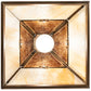 Meyda Lighting "T" Mission 14" Antique Copper Pendant Light With Beige Ripple & Amber Mica Shade Glass