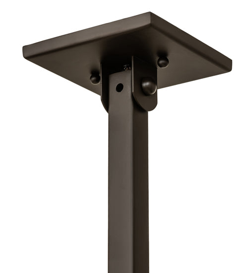 Meyda Lighting "T" Mission 14" Oil Rubbed Bronze Pendant Light With Beige & Amber Mica Shade Glass