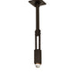 Meyda Lighting "T" Mission 14" Oil Rubbed Bronze Pendant Light With Beige & Amber Mica Shade Glass