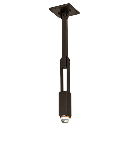 Meyda Lighting "T" Mission 14" Oil Rubbed Bronze Pendant Light With Beige & Amber Mica Shade Glass