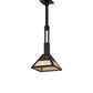 Meyda Lighting "T" Mission 14" Oil Rubbed Bronze Pendant Light With Beige & Amber Mica Shade Glass