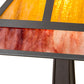 Meyda Lighting "T" Mission 16" Craftsman Brown Accent Table Lamp With Red & Amber Shade Glass