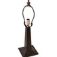 Meyda Lighting "T" Mission 16" Craftsman Brown Accent Table Lamp With Red & Amber Shade Glass