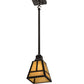 Meyda Lighting T Mission 165699 9" Craftsman Brown Mini Pendant Light With Beige Iridescent Shade Glass