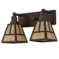 Meyda Lighting "T" Mission 17" 2-Light Cafe Noir Vanity Light With Beige Art Shade Glass