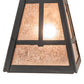Meyda Lighting "T" Mission 17" 2-Light Costello Black Hand Rubbed Iron Vanity Light With Silver Mica Shade Glass