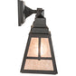 Meyda Lighting "T" Mission 17" 2-Light Costello Black Hand Rubbed Iron Vanity Light With Silver Mica Shade Glass