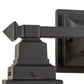 Meyda Lighting "T" Mission 17" 2-Light Costello Black Hand Rubbed Iron Vanity Light With Silver Mica Shade Glass