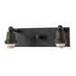 Meyda Lighting "T" Mission 17" 2-Light Costello Black Vanity Light With Silver Mica Shade Glass