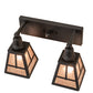 Meyda Lighting "T" Mission 17" 2-Light Costello Black Vanity Light With Silver Mica Shade Glass