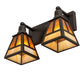 Meyda Lighting "T" Mission 17" 2-Light Oil Rubbed Bronze Vanity Light With Beige & Amber Mica Shade Glass