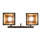 Meyda Lighting "T" Mission 17" 2-Light Oil Rubbed Bronze Vanity Light With Beige & Amber Mica Shade Glass