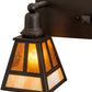 Meyda Lighting "T" Mission 17" 2-Light Oil Rubbed Bronze Vanity Light With Beige & Amber Mica Shade Glass