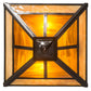 Meyda Lighting "T Mission" 19" 2-Light Craftsman Brown Finish Flush Mount Light With Frosted Honey Art Shade Glass