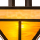 Meyda Lighting "T Mission" 19" 2-Light Craftsman Brown Finish Flush Mount Light With Frosted Honey Art Shade Glass
