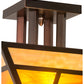 Meyda Lighting "T Mission" 19" 2-Light Craftsman Brown Finish Flush Mount Light With Frosted Honey Art Shade Glass