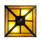 Meyda Lighting T Mission 19" 2-Light Craftsman Brown Flush Mount Light With Amber Mica Shade Glass