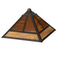 Meyda Lighting "T Mission" 19" Craftsman Brown Frame With Frosted Honey Art Shade Glass