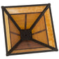 Meyda Lighting "T Mission" 19" Craftsman Brown Frame With Frosted Honey Art Shade Glass