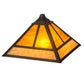 Meyda Lighting "T Mission" 19" Craftsman Brown Frame With Frosted Honey Art Shade Glass