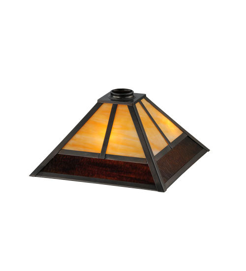 Meyda Lighting "T" Mission 19" Craftsman Brown Frame With Rootbeer & Beige Art Shade Glass
