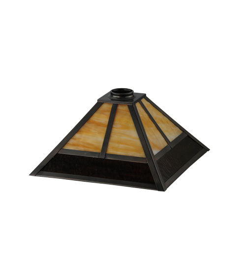 Meyda Lighting "T" Mission 19" Craftsman Brown Frame With Rootbeer & Beige Art Shade Glass