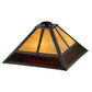 Meyda Lighting "T" Mission 19" Craftsman Brown Frame With Rootbeer & Beige Art Shade Glass