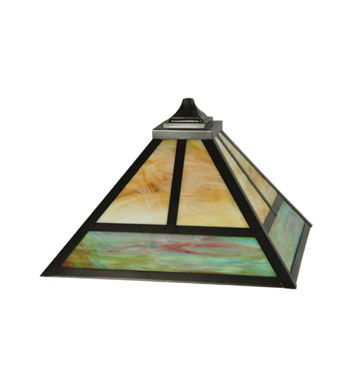 Meyda Lighting T Mission 19"W x 12"H Multi-Colored Shade Glass