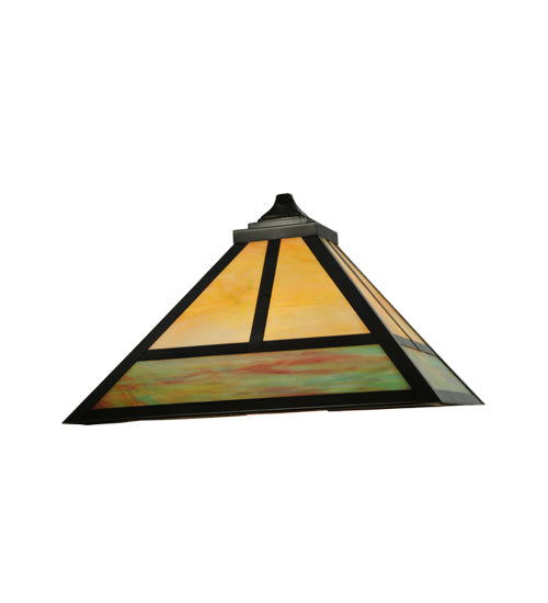Meyda Lighting T Mission 19"W x 12"H Multi-Colored Shade Glass