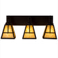 Meyda Lighting "T Mission" 24" 3-Light Cafe Noir Vanity Light With Beige Art Shade Glass