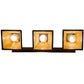 Meyda Lighting "T Mission" 24" 3-Light Cafe Noir Vanity Light With Beige Art Shade Glass