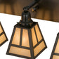 Meyda Lighting T Mission 24" 3-Light Craftsman Brown Vanity Light With Beige Sahara Taupe Idalight Shade Glass