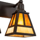 Meyda Lighting "T" Mission 24" 3-Light Oil Rubbed Bronze Vanity Light With Beige & Amber Mica Shade Glass