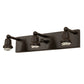 Meyda Lighting "T" Mission 24" 3-Light Oil Rubbed Bronze Vanity Light With Beige & Amber Mica Shade Glass