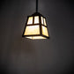 Meyda Lighting "T" Mission 246798 9" Craftsman Brown Mini Pendant Light With Beige Iridescent Shade Glass