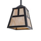 Meyda Lighting "T" Mission 246798 9" Craftsman Brown Mini Pendant Light With Beige Iridescent Shade Glass